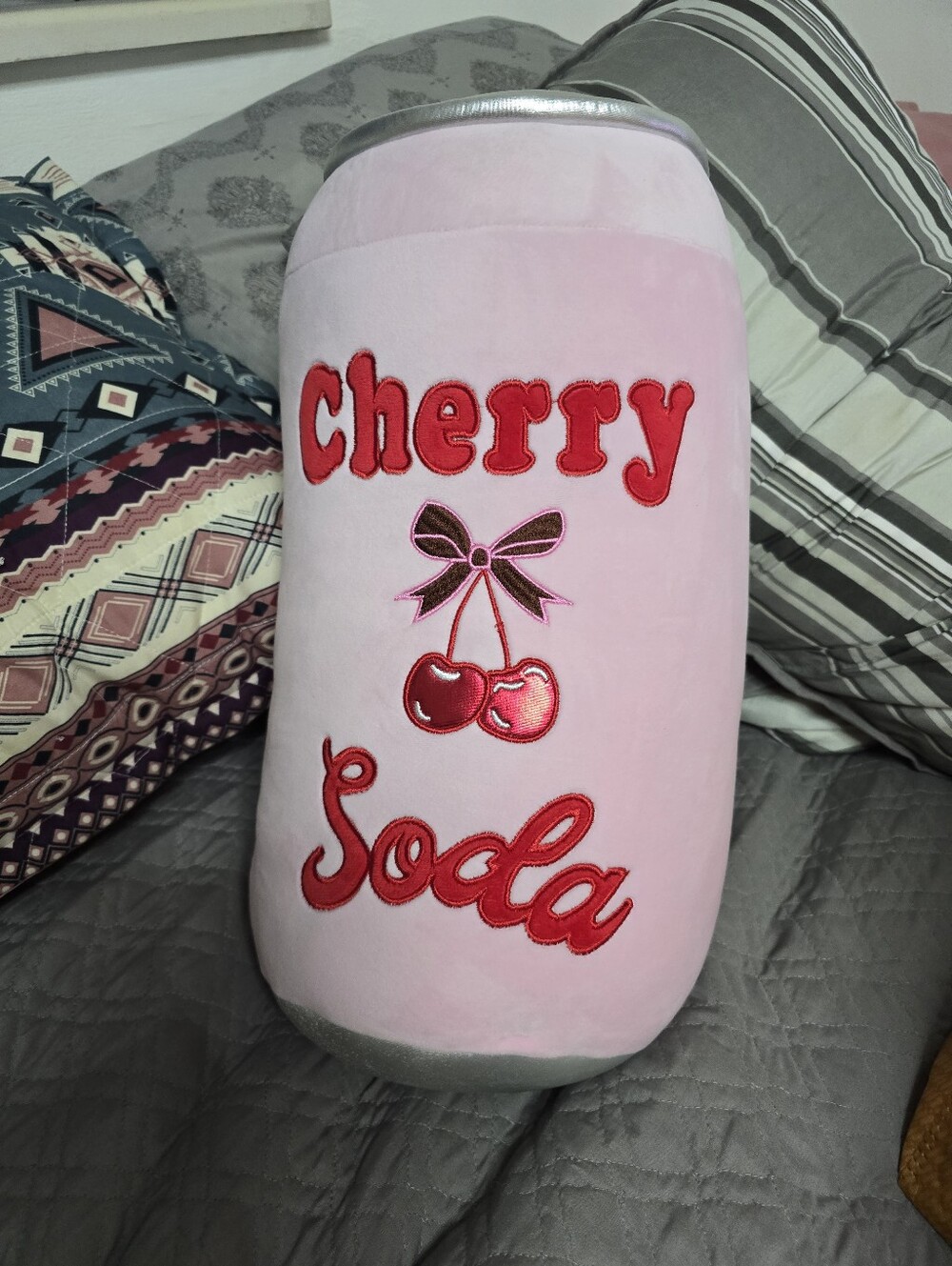 Weighted Cherry Soda Plush Can 16" Throw Pillow NEW Not Used